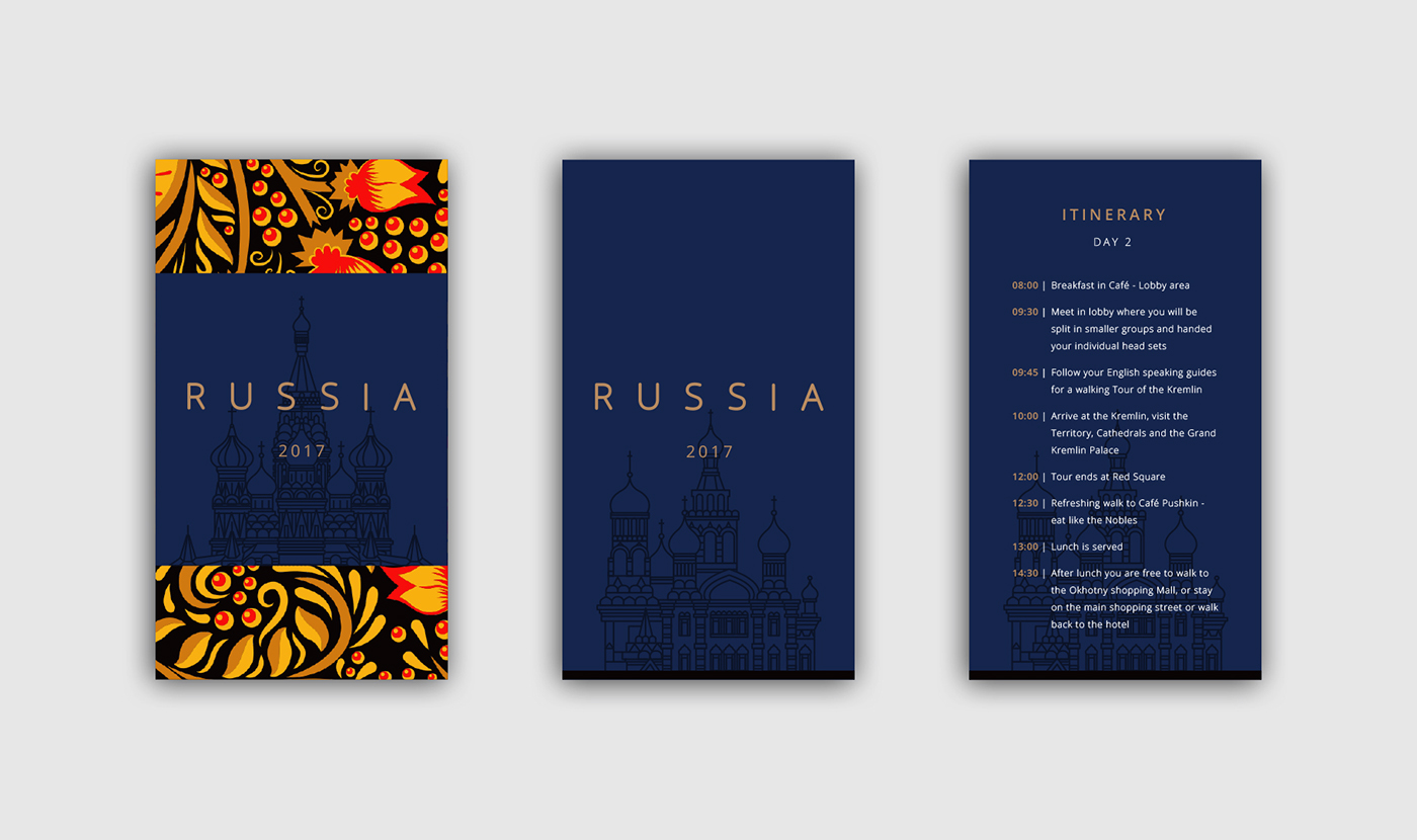 Russia pattern traditional incentive corporate Invitation menu Moscow gold cathedral