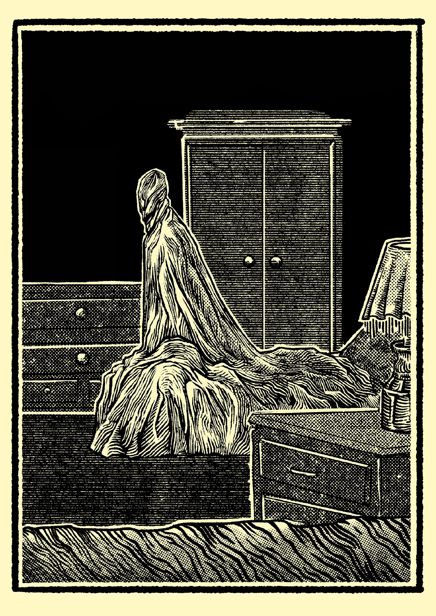 dark illustration Folk Horror ghost stories horror illustration ILLUSTRATION  mr james student