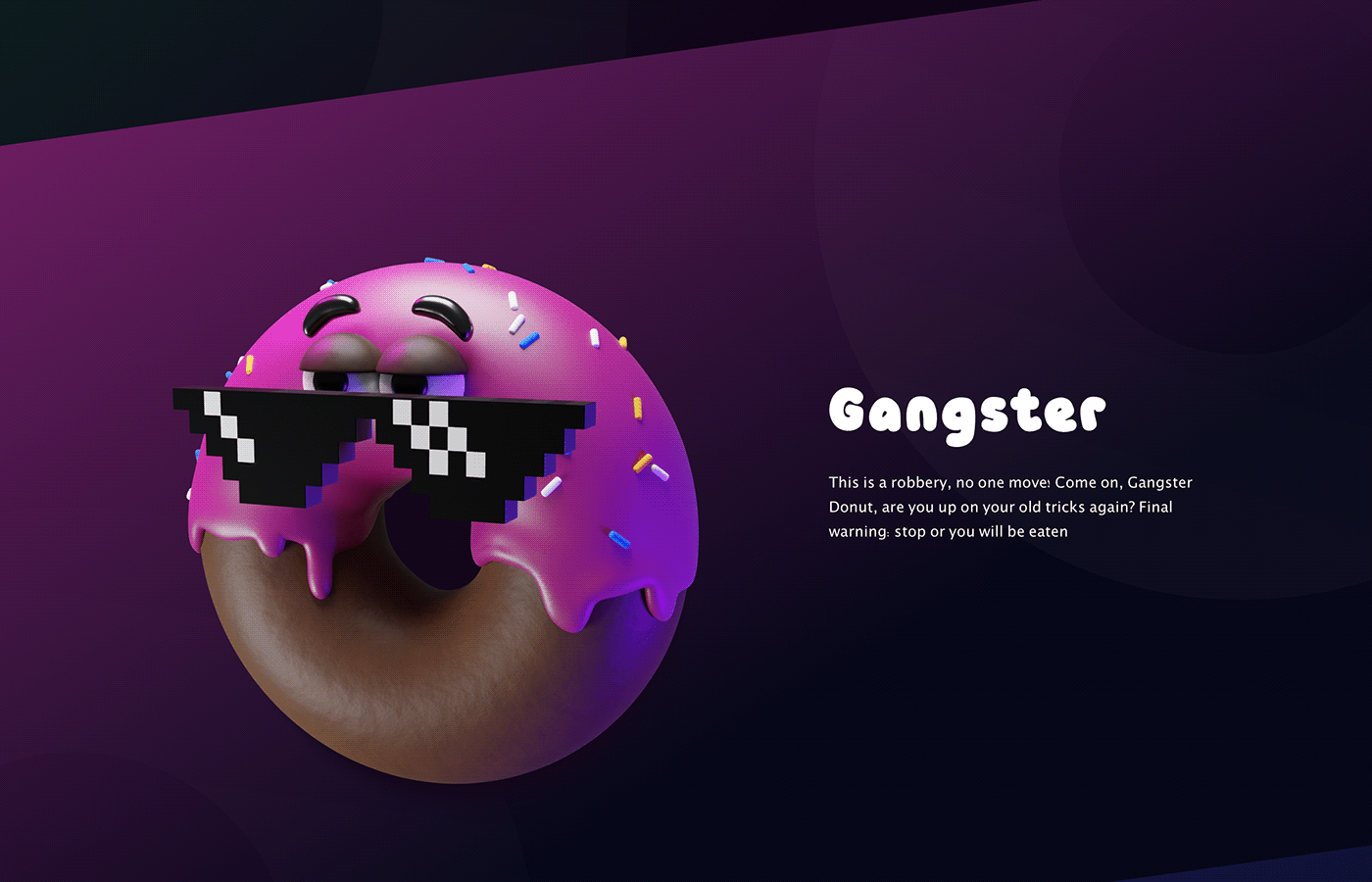 3D art bitcoin blender Character crypto donut graphic design  nft nftart