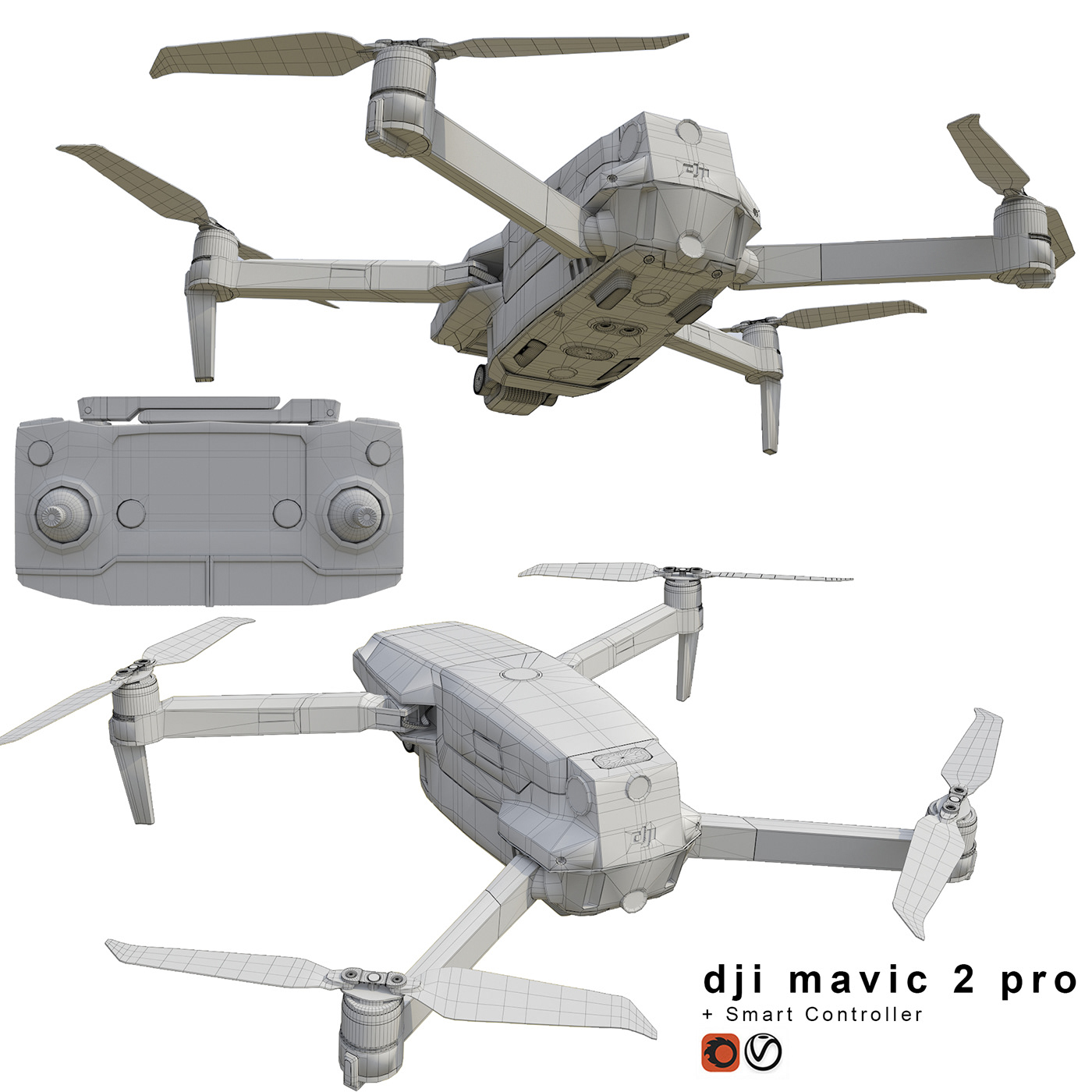 DJI mavic 2 Pro 3d model 3d max corona renderer vray