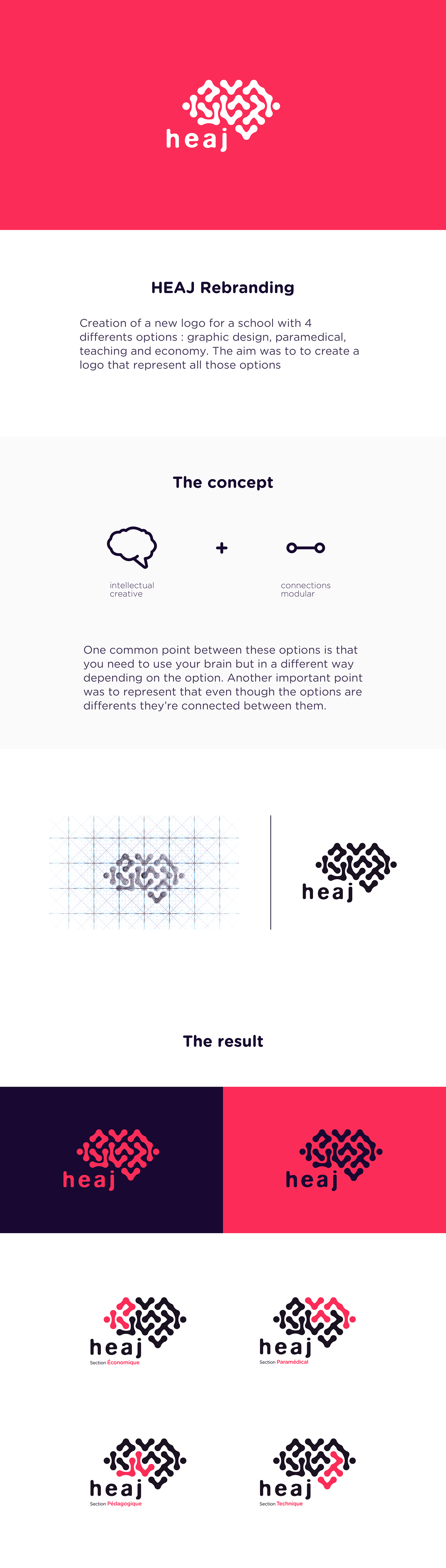 logo heaj branding  school brain modular identity corporate design connection