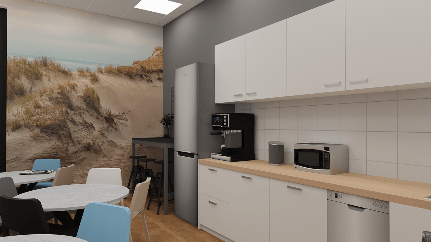 kitchen kitchen design Office Office Design kuchnia architektura wnętrz wizualizacja 3D BIURO projektowanie wnetrz 