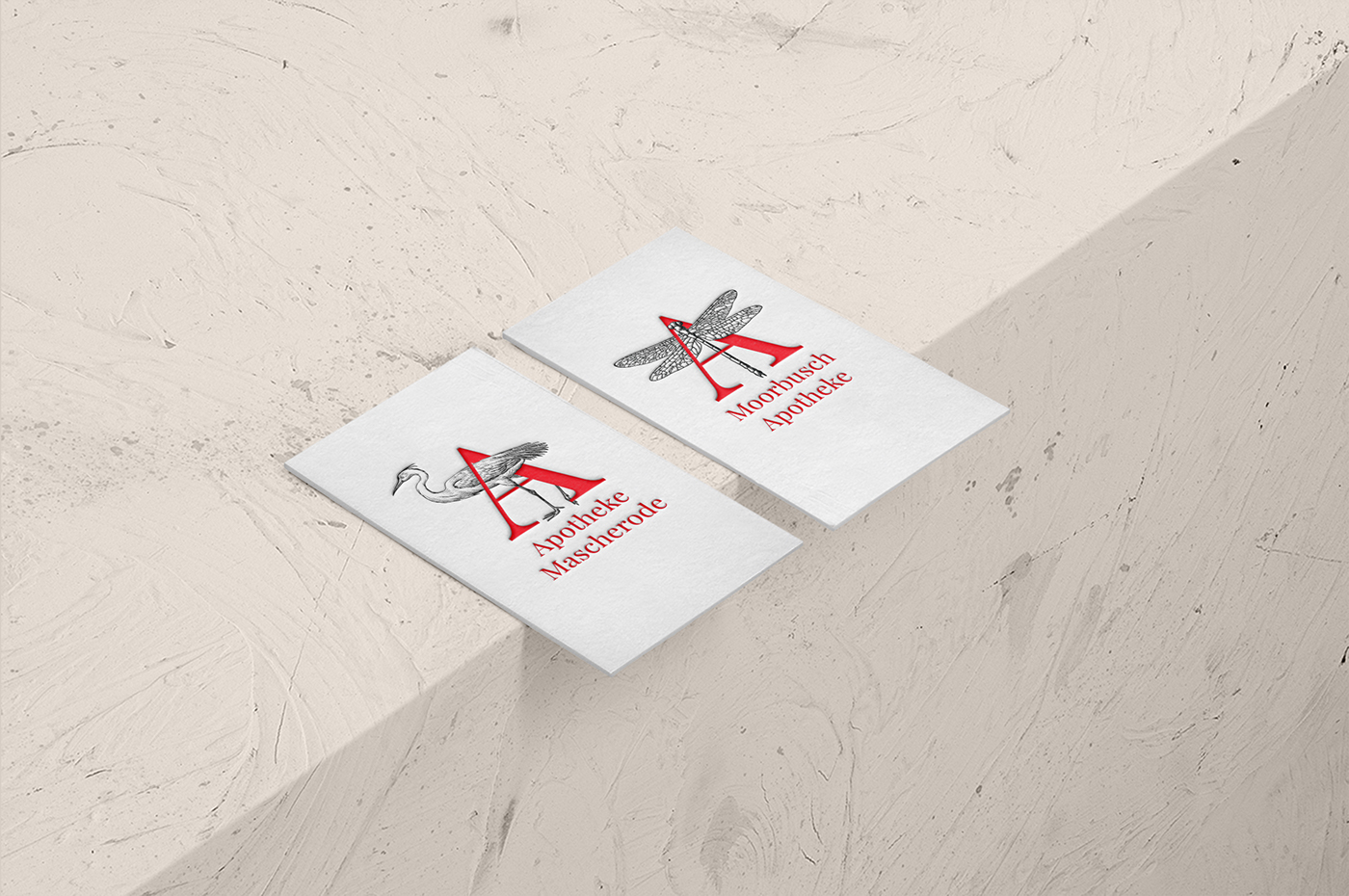 branding  Corporate Design apotheke pharmacy animals red visitenkarte letterpress