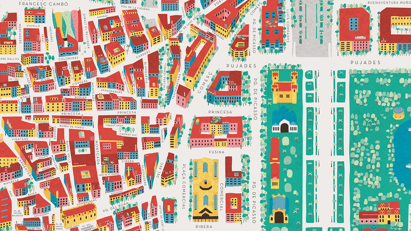 map barcelona mariadiamantes Born design vector Illustrator