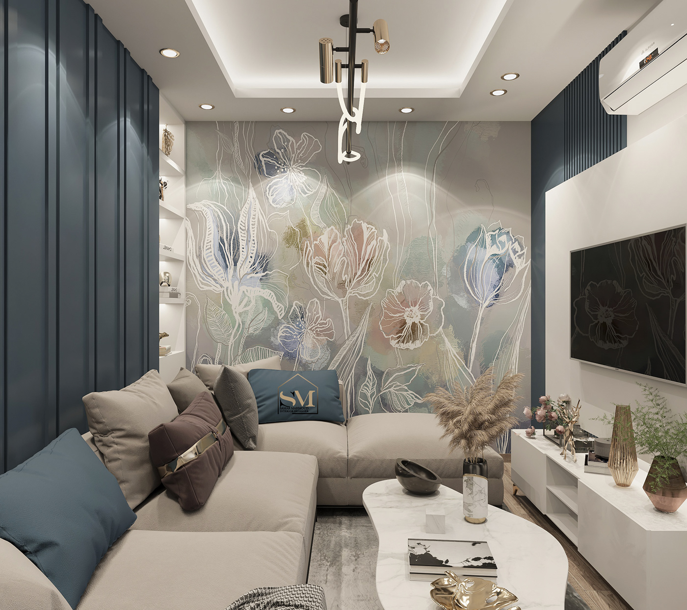 design interior design  living living room modern room tv room visualization