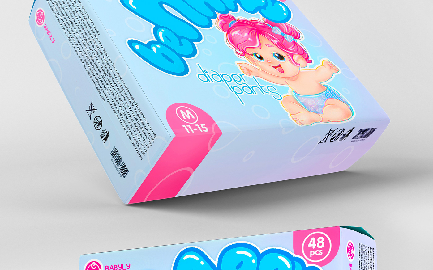 diaper package package design  branding  ILLUSTRATION  packages packaging design Character design  babycharacter kidsproduct