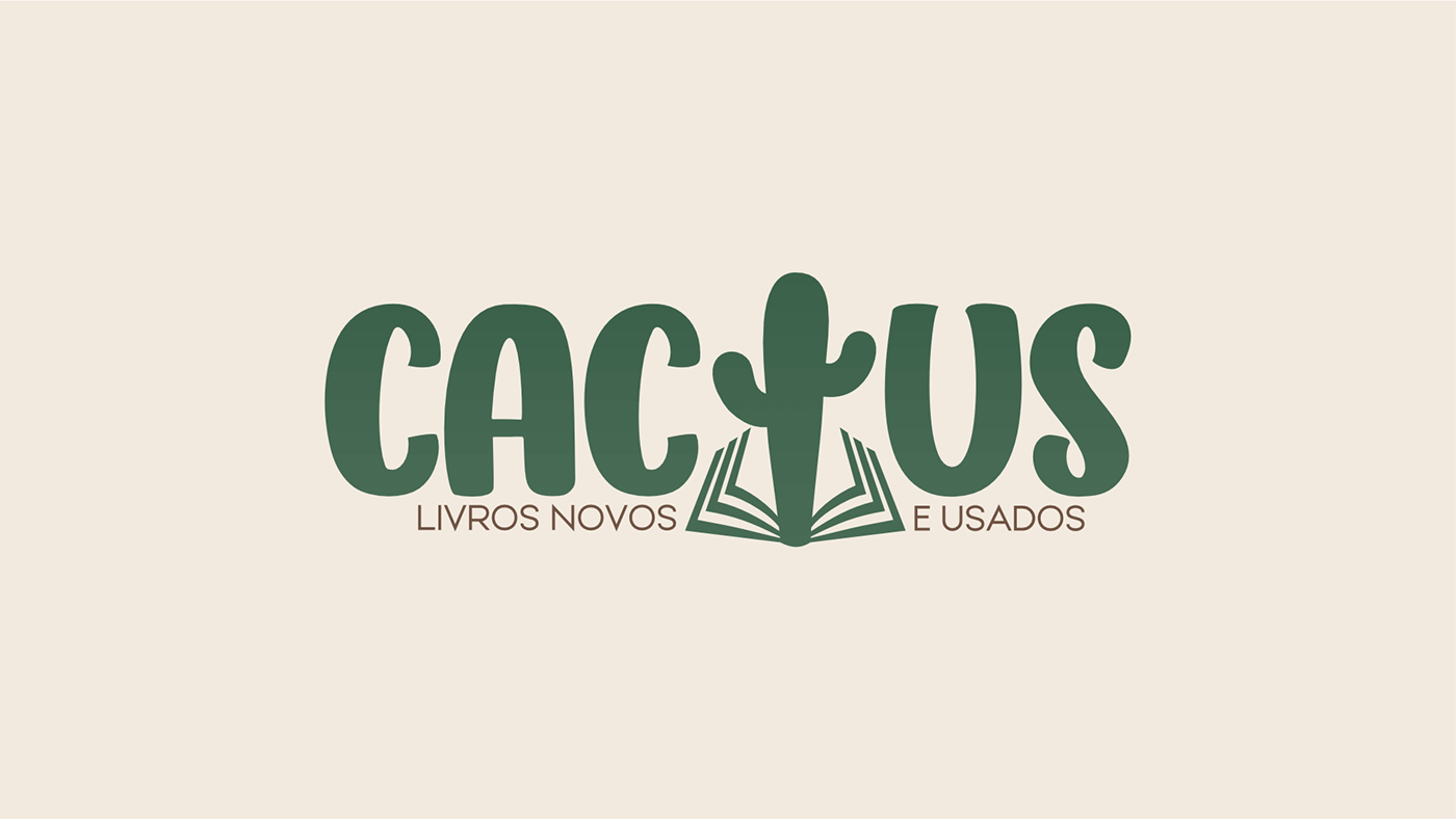 Cacto, cactus, book, livros, brand identity, branding, logo, visual identity, identidade visual, idv