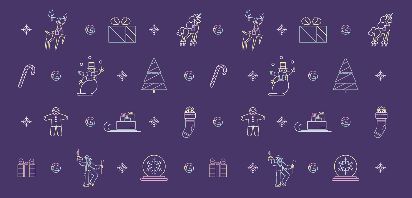 Christmas google deer campaign neon icons characters Presents google store  Pixel 3