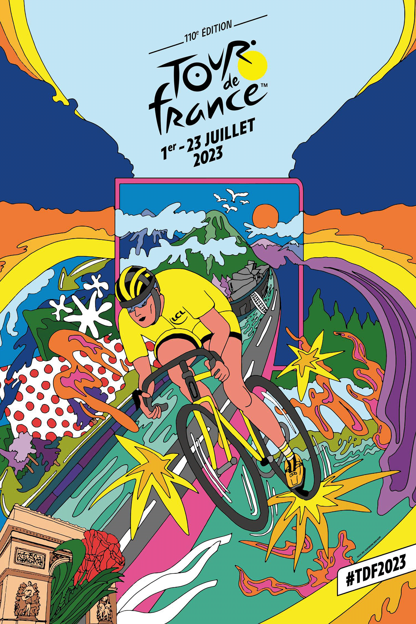 Tour de France sport brand identity visual Sports Design Cycling ILLUSTRATION  tour poster design