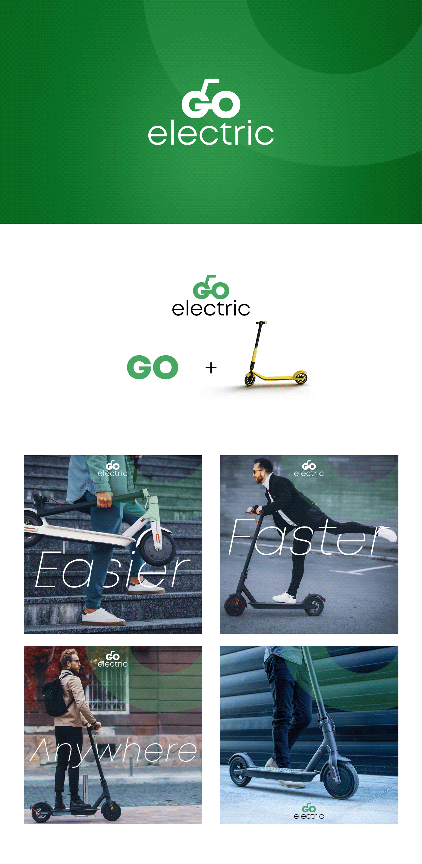branding  electric go green identity logo Logo Design Scooter Socialmedia visual identity