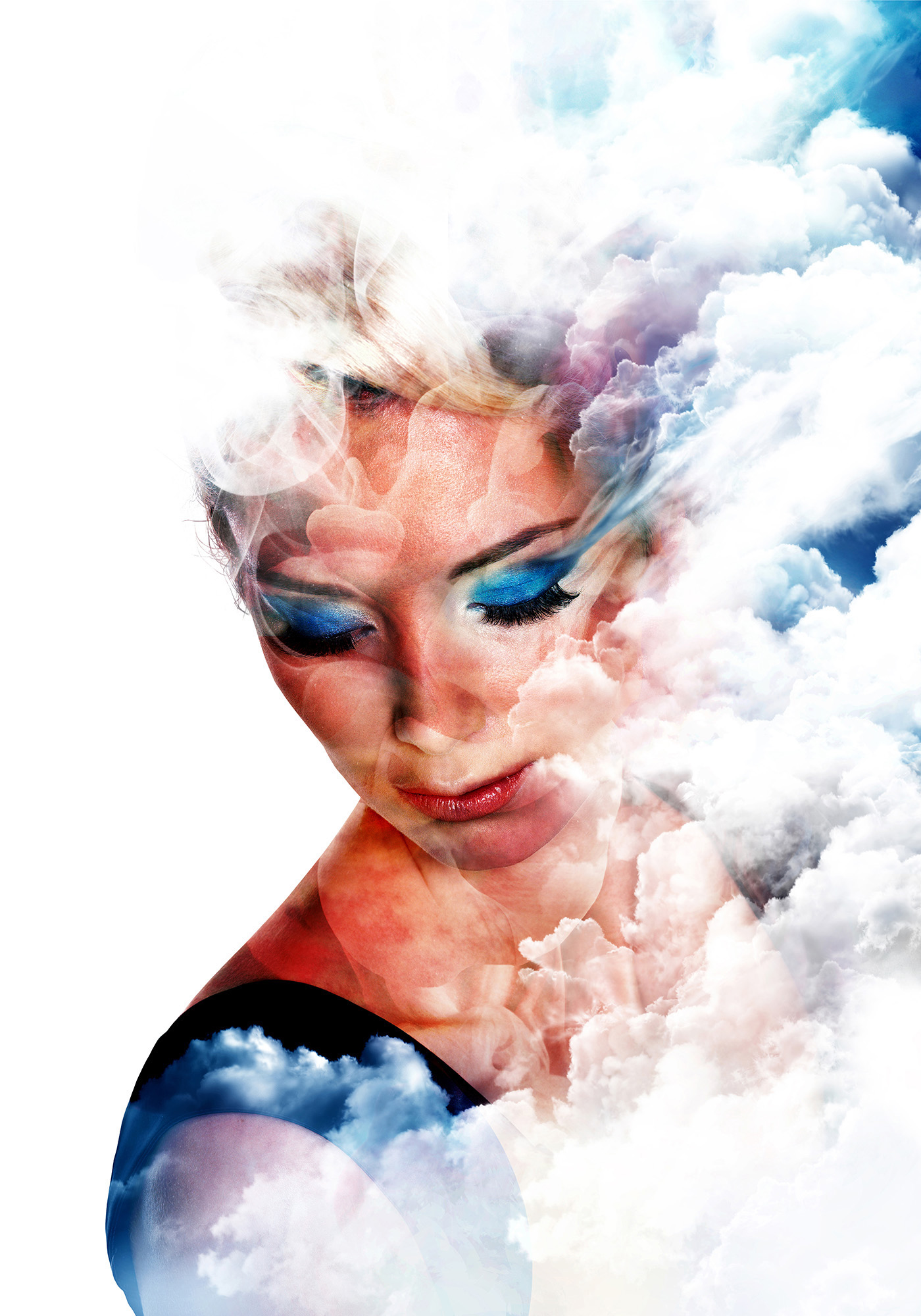 portrait woman beauty colors watercolors Nature double exposure multiple exposure Emi Haze emi haze art