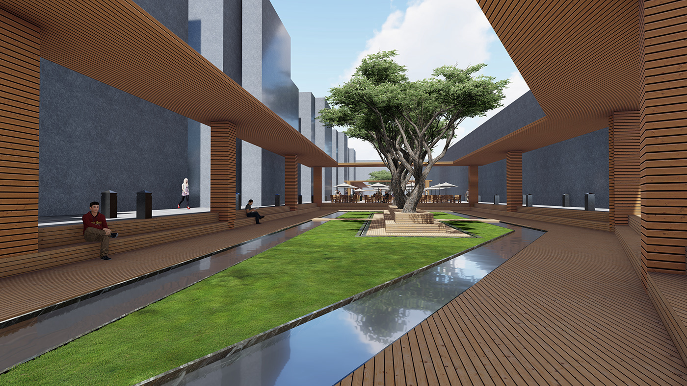 Landscape architecture exterior 3D Render visualization