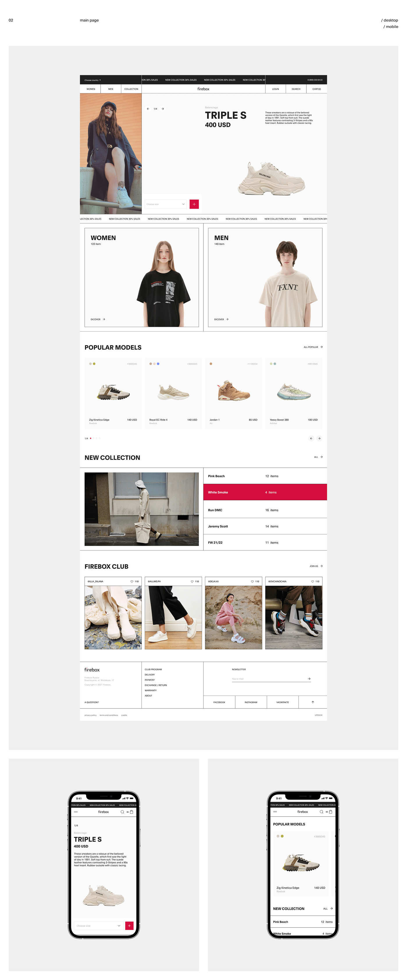 clean e-commerce minimal modern redesign shop Web Webdesign Website