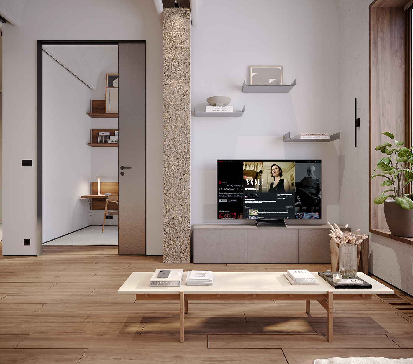 3dsmax apartment architecture CGI corona interior design  minimalist modern Render visualization