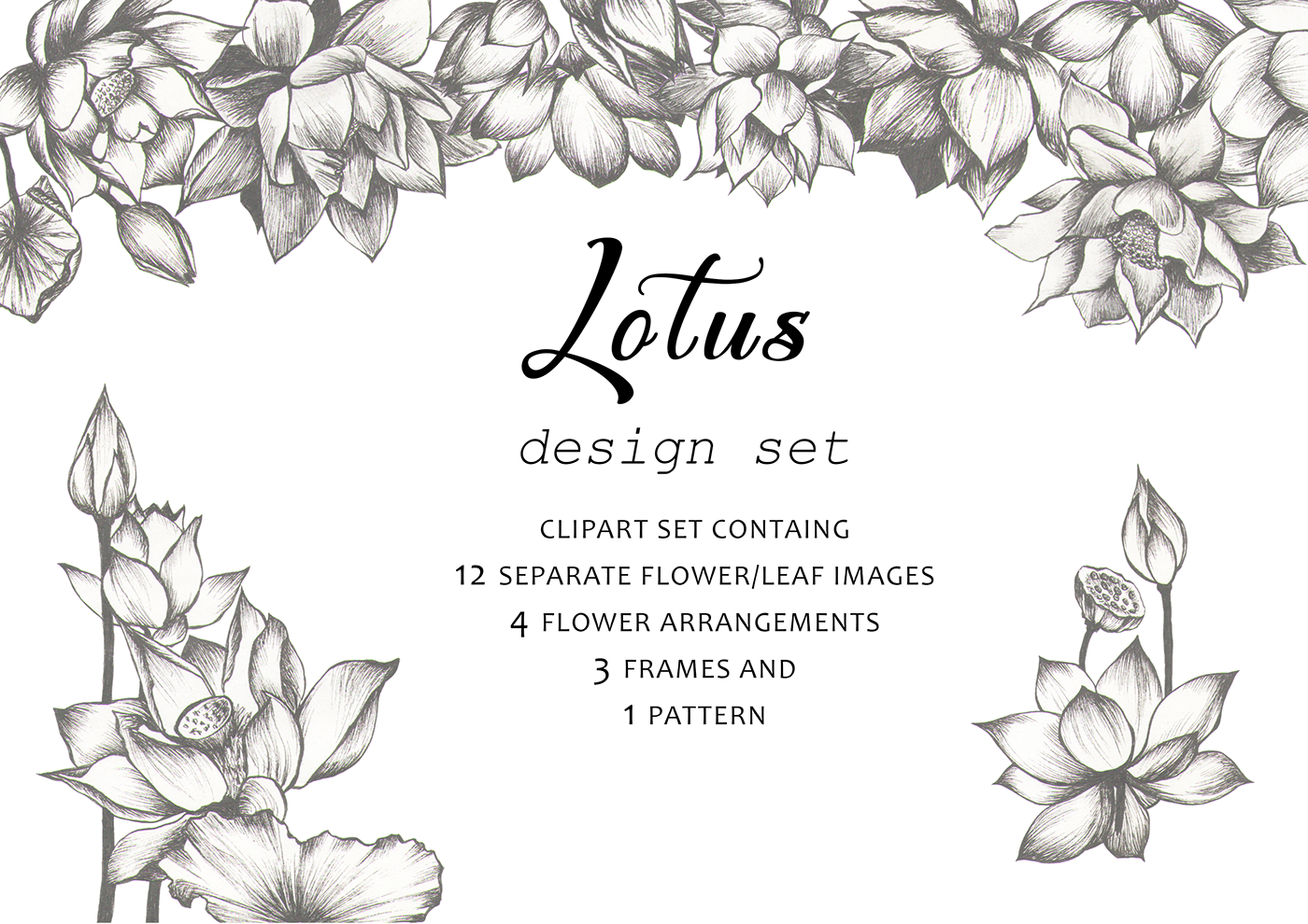 Lotus graphic design ink photoshop