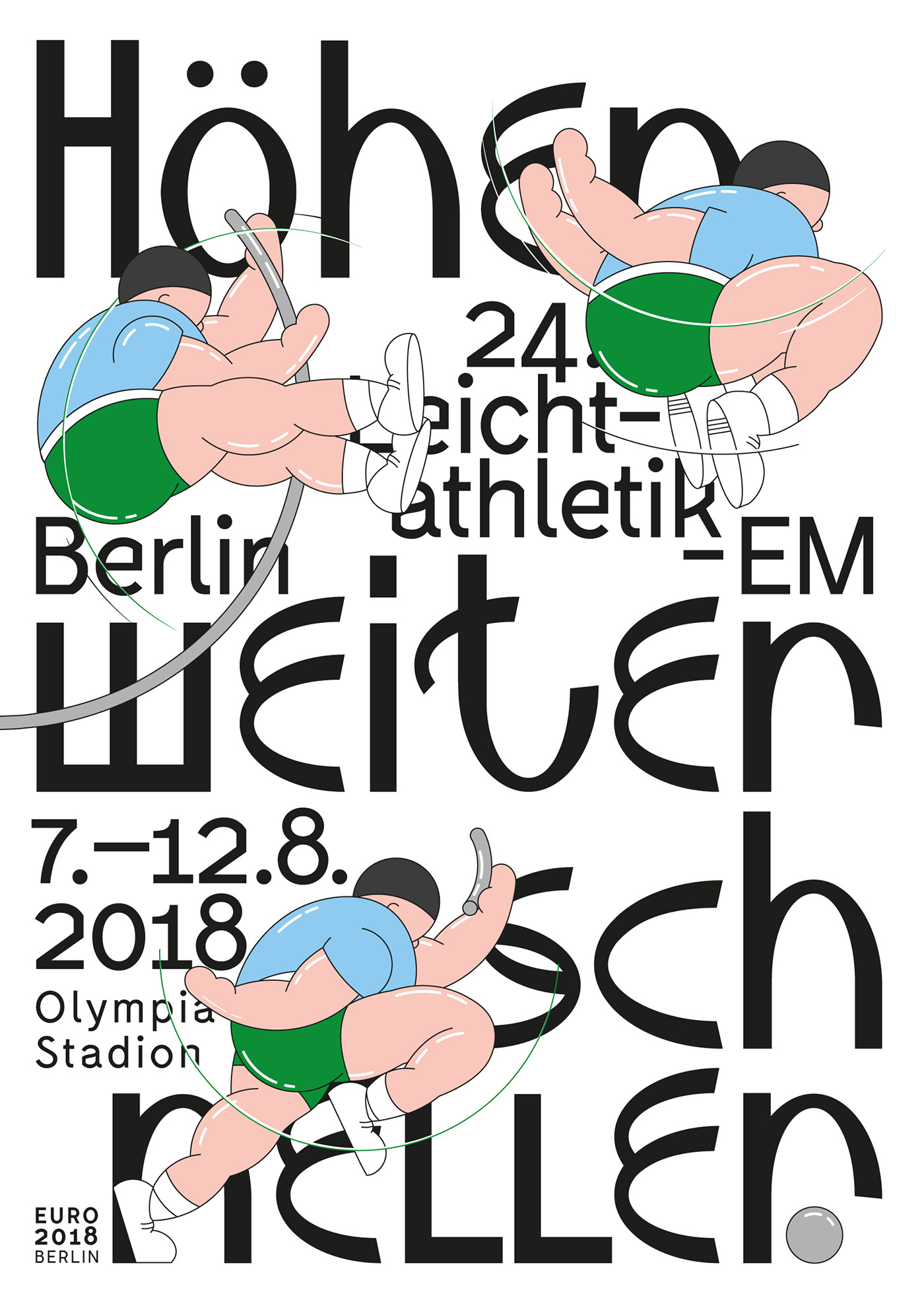 euro2018berlin europeanathleticschampionships paraathletics polevault highjump Weitsprung hochsprung posterdesign