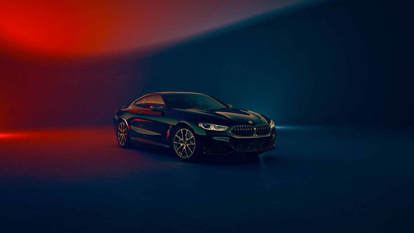 3ds max 850i automotive   BMW CGI gel lighting studio two tone vray