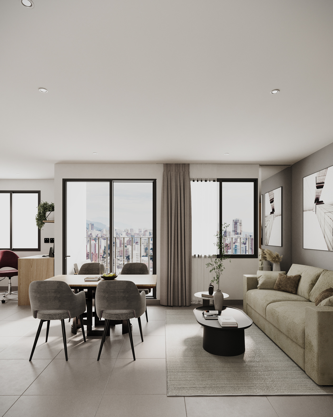 Render architecture interior design  modern desing visualization apartment apartamento 3dmaxcoronarender