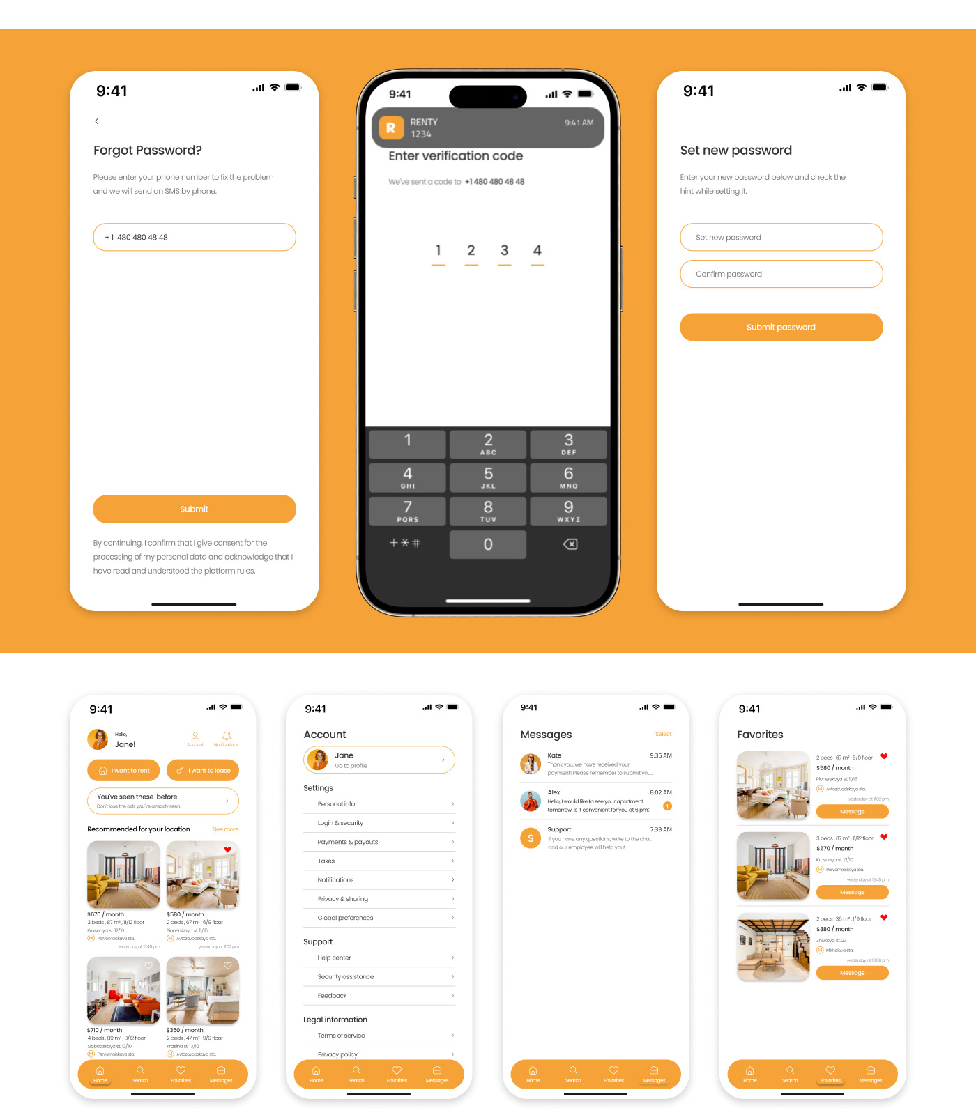 design UI/UX UI ux app design Website Mobile app Rent