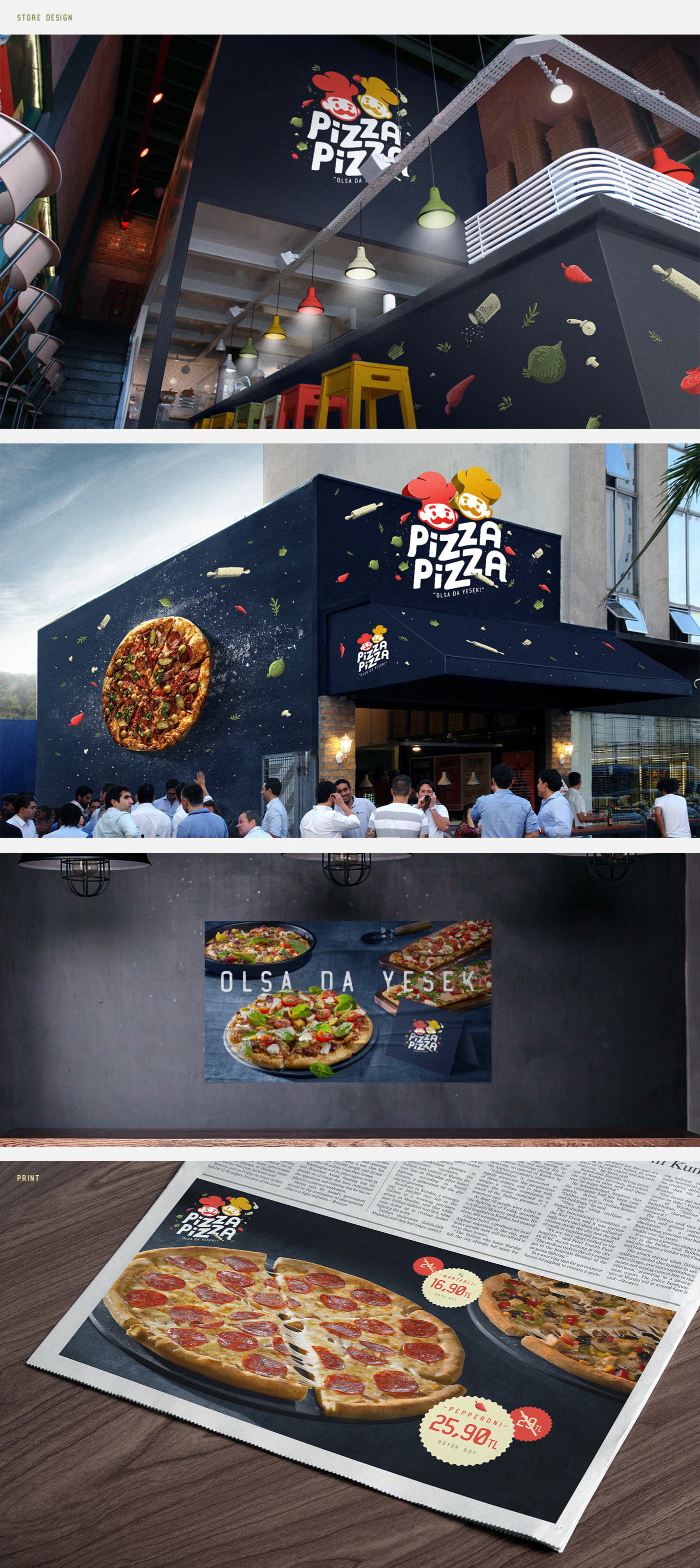 Pizza branding  Logotype identity sketch design art direction  Food 