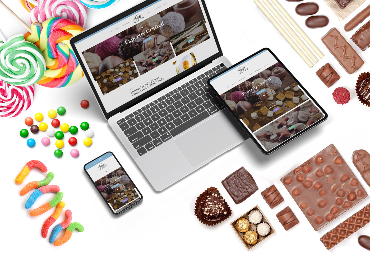 Candy chocolate Ecommerce ui design UI/UX user interface Web Design  Website Website Design wordpress