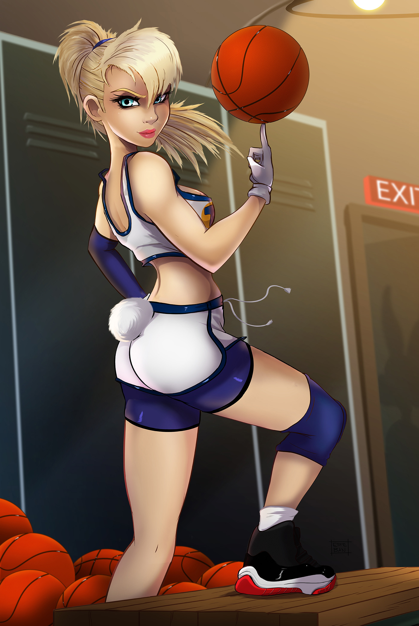 Space Jam Bugs Bunny lola bunny cartoon Digital Art 