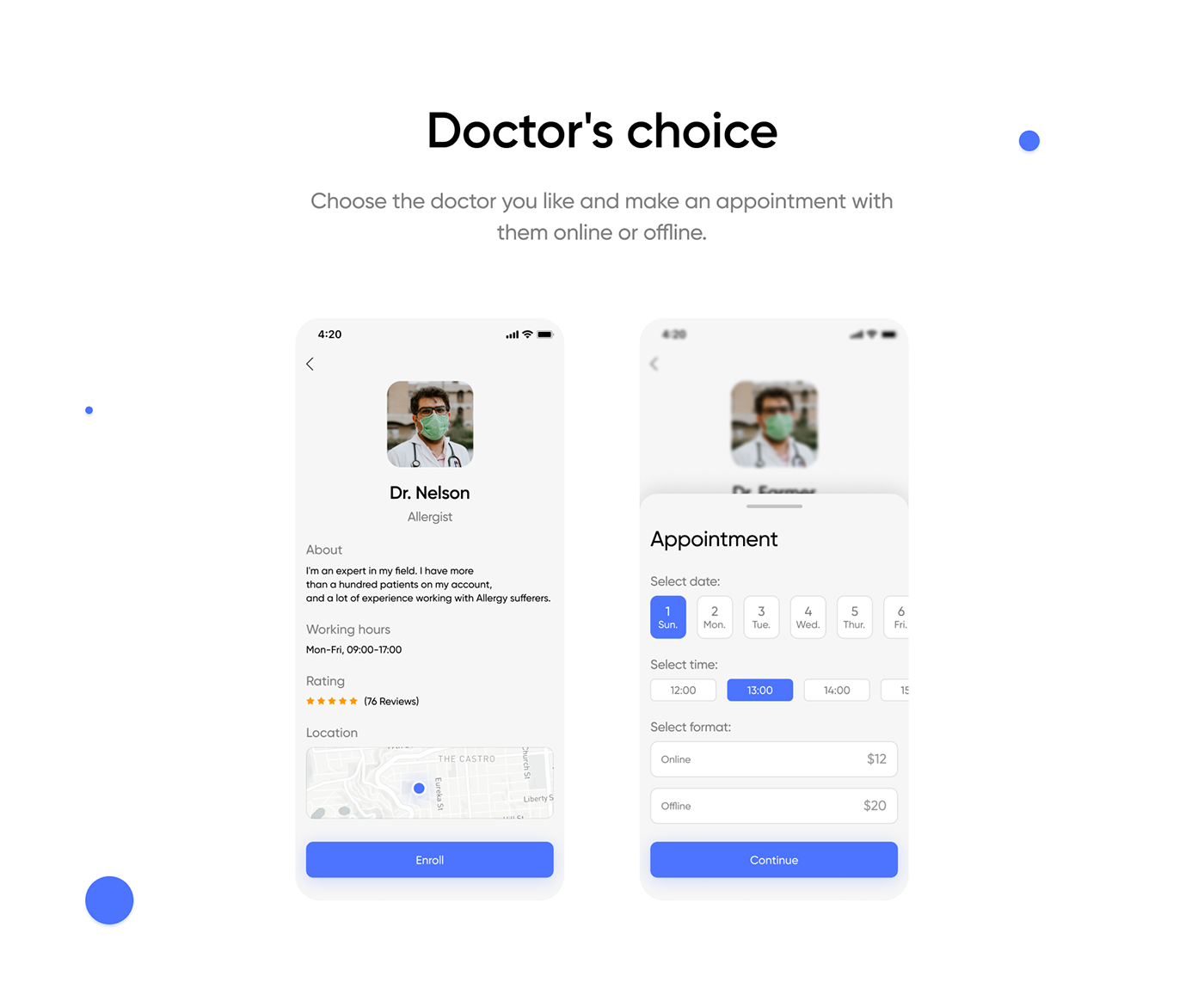 appointments AR doctor Health medic patient product design  UI ux animation 