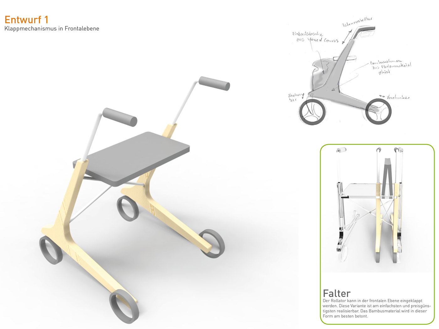 bamboo bamboodesign walker ROLLATOR Reha Elderly greendesign ecodesign Sustainable