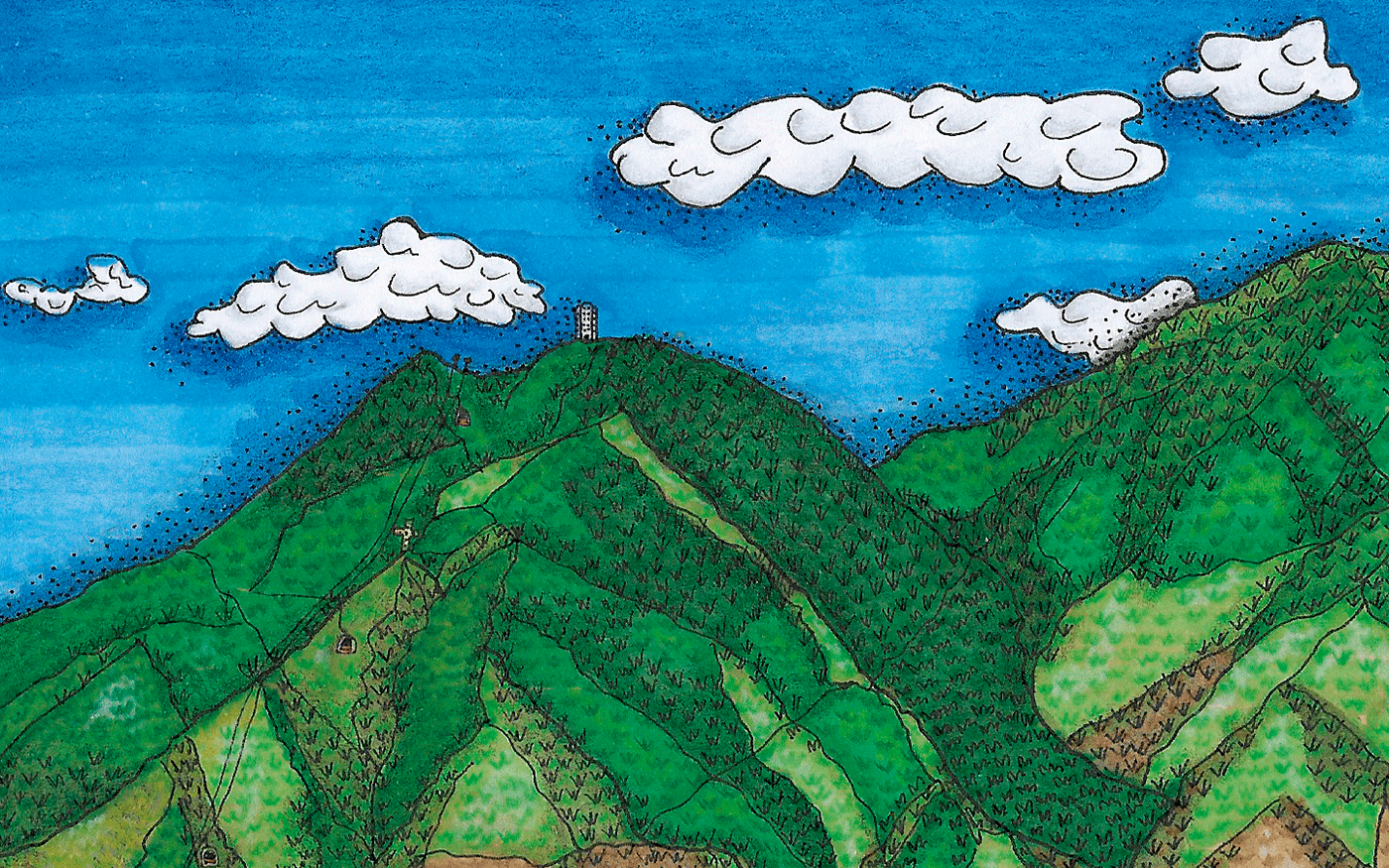 El Avila venezuela caracas mountains colors hand draw byhand art map
