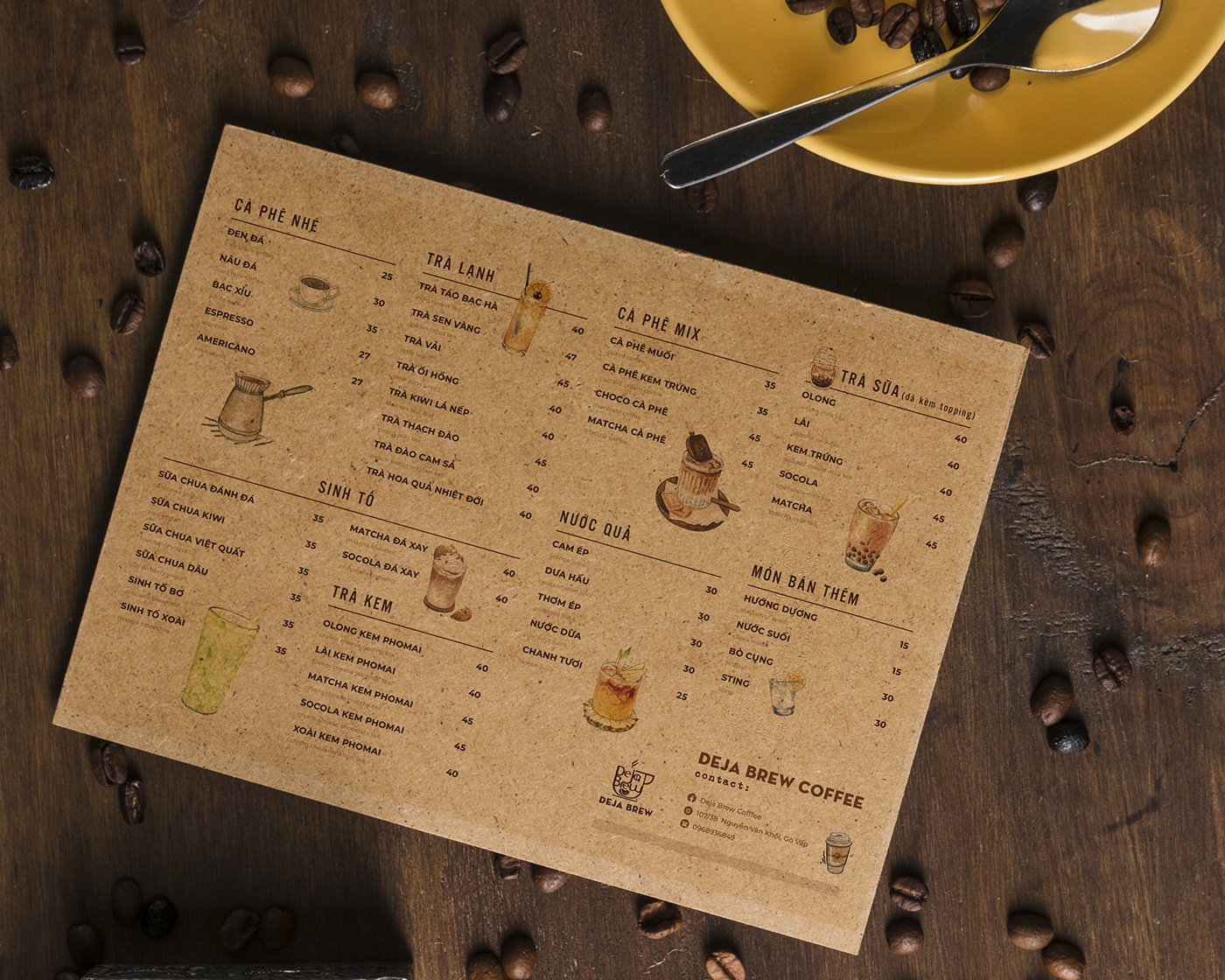 menu design drink Coffee cafe menu