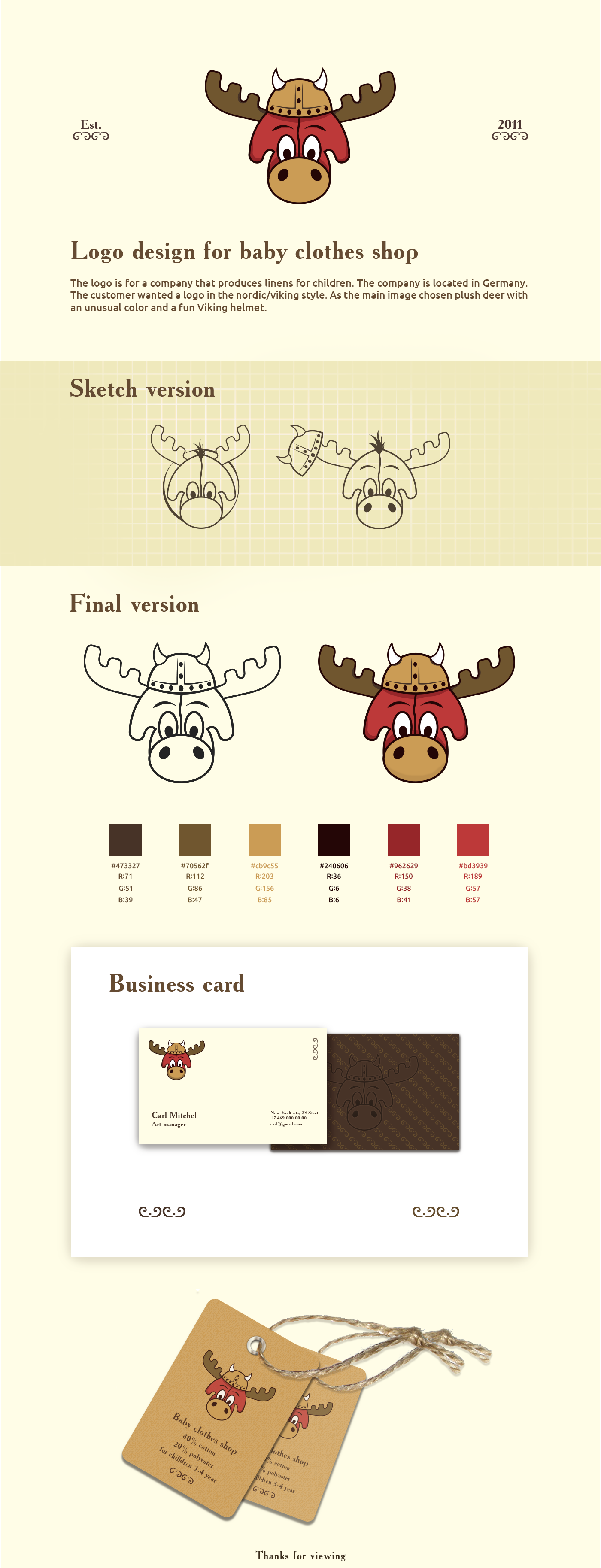 logo brand children deer toys business card