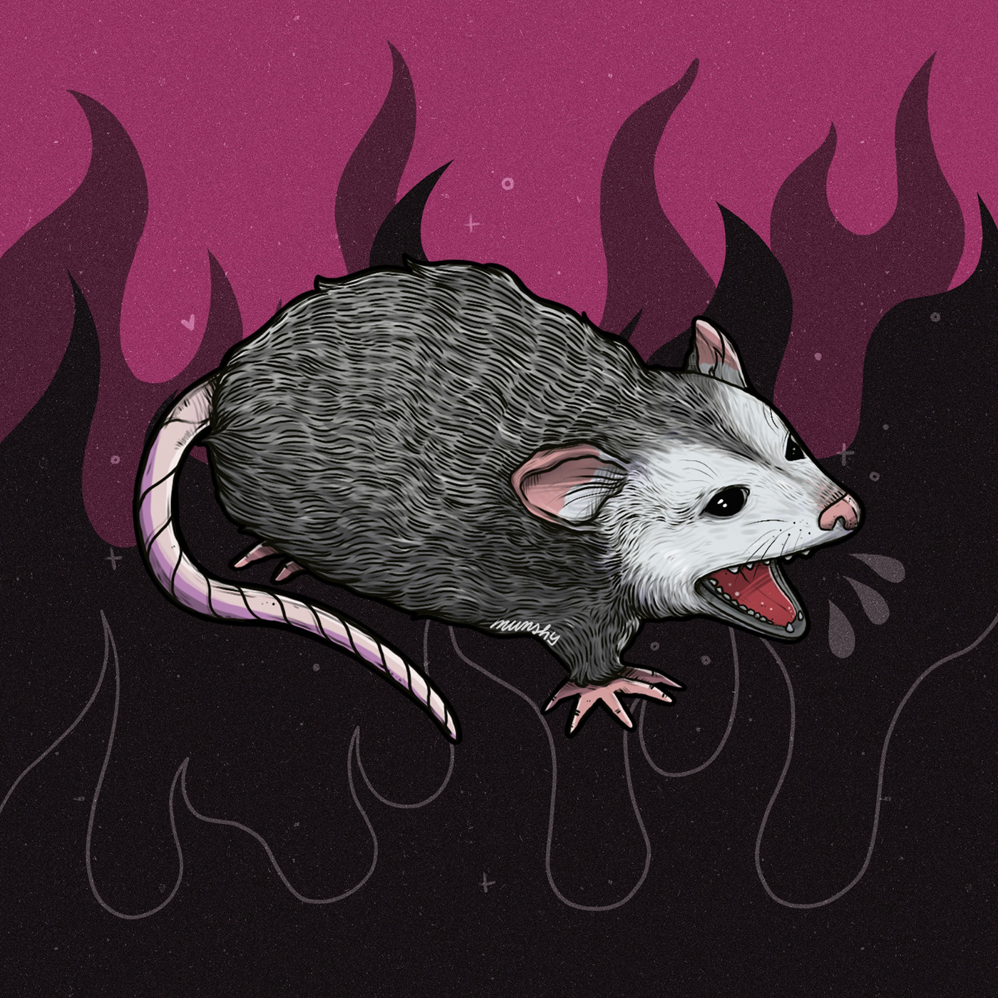 animal artwork dibujo dibujo digital Digital Art  digital illustration Drawing  ILLUSTRATION  ilustracion possum