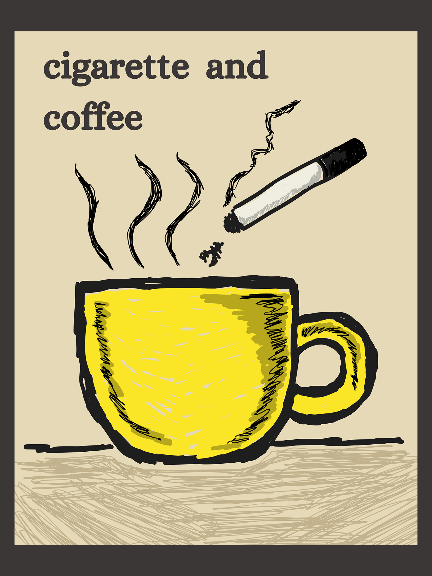 Coffee cafe Cigarro cigarette Ilustração