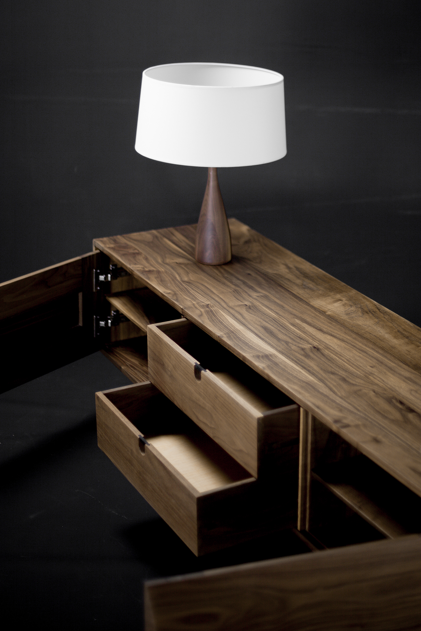 walnut wood sideboard credenza furniture mid century