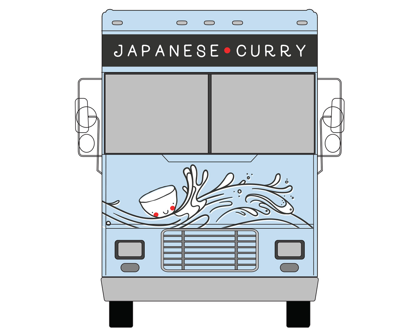 branding  curry Food  Food truck identity ILLUSTRATION  japan japanese mobile food restaurant