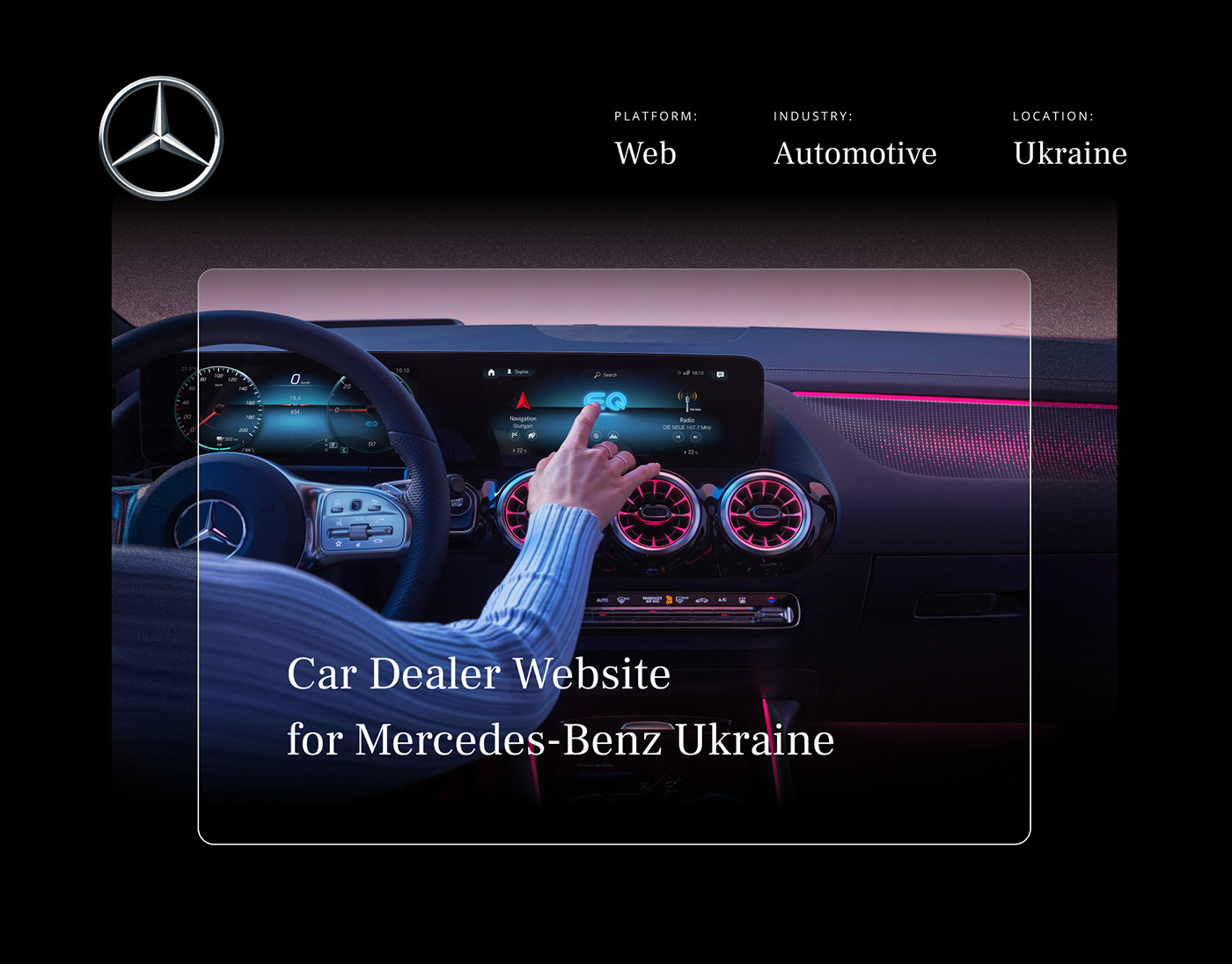 Web design for car dealer website of Mercedes-Benz