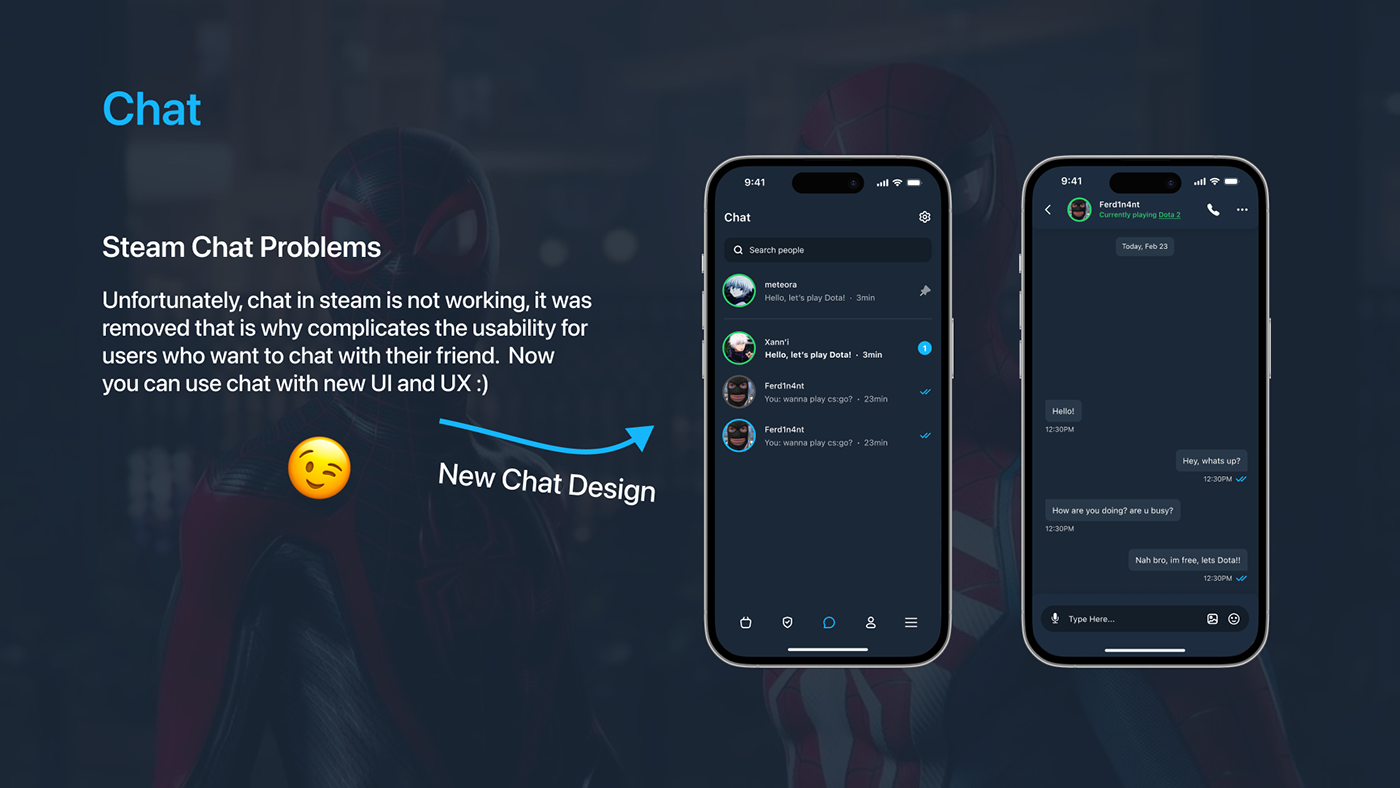 redesign ux/ui app Steam
