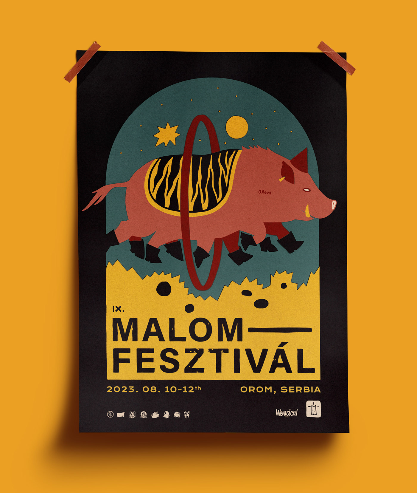 festival design poster Event Design pig festival design punk