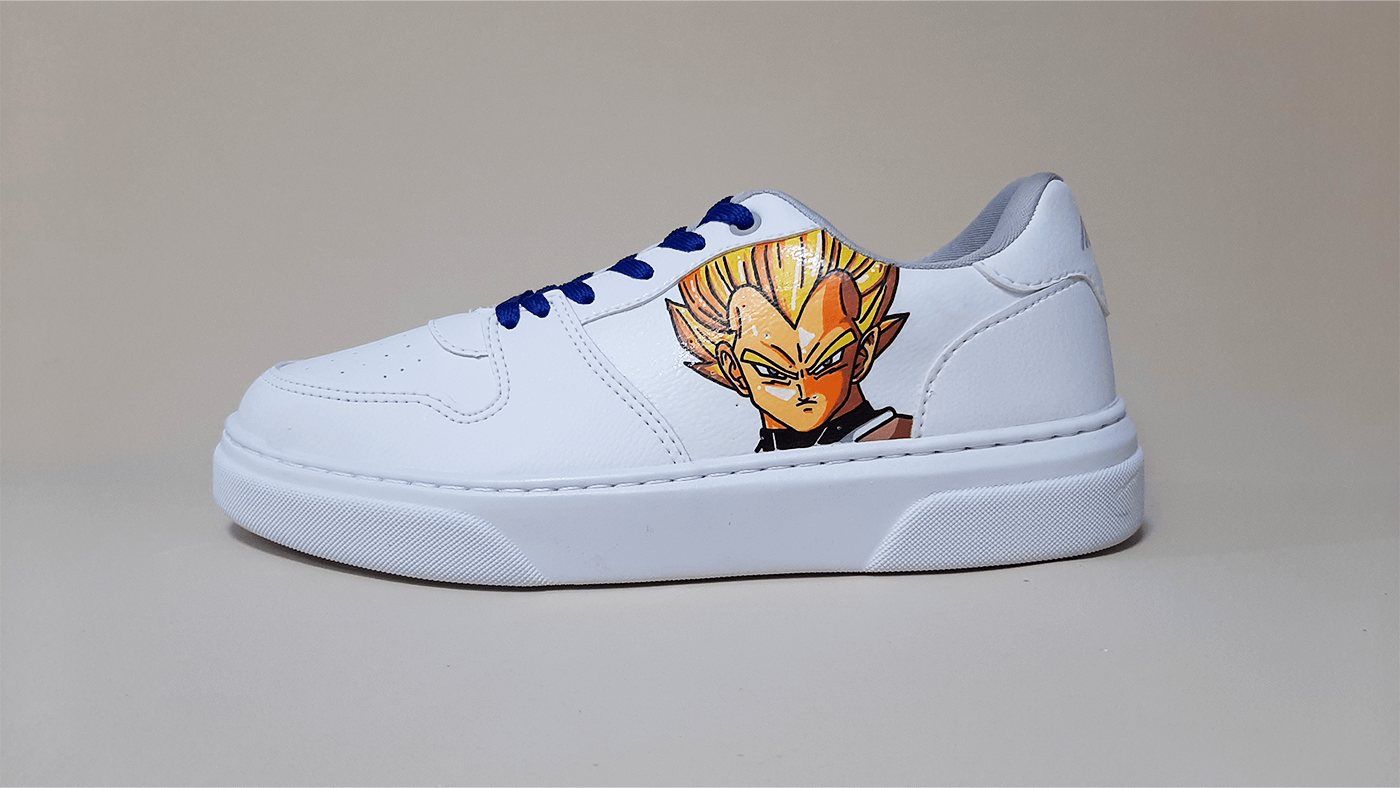 anime Custom dragonballZ Drawing  footwear handmade Posca shoes sneakersdesign Vegeta