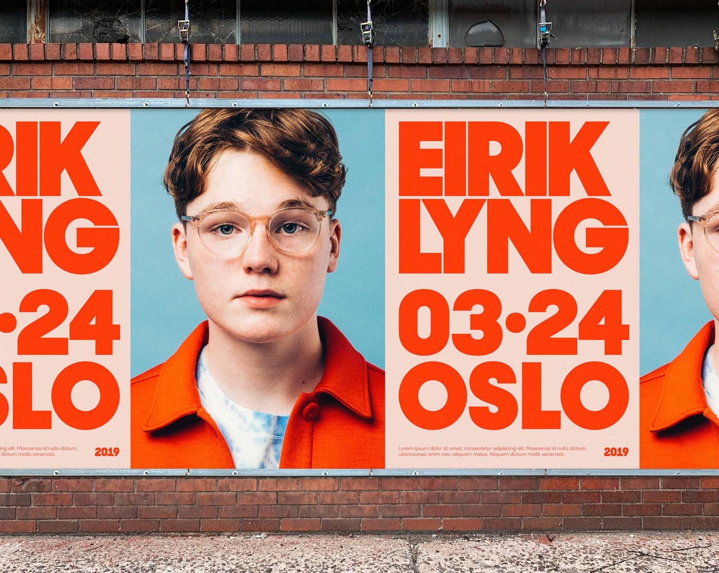 music branding  poster concert system orange Scandinavian bold typography   Merch