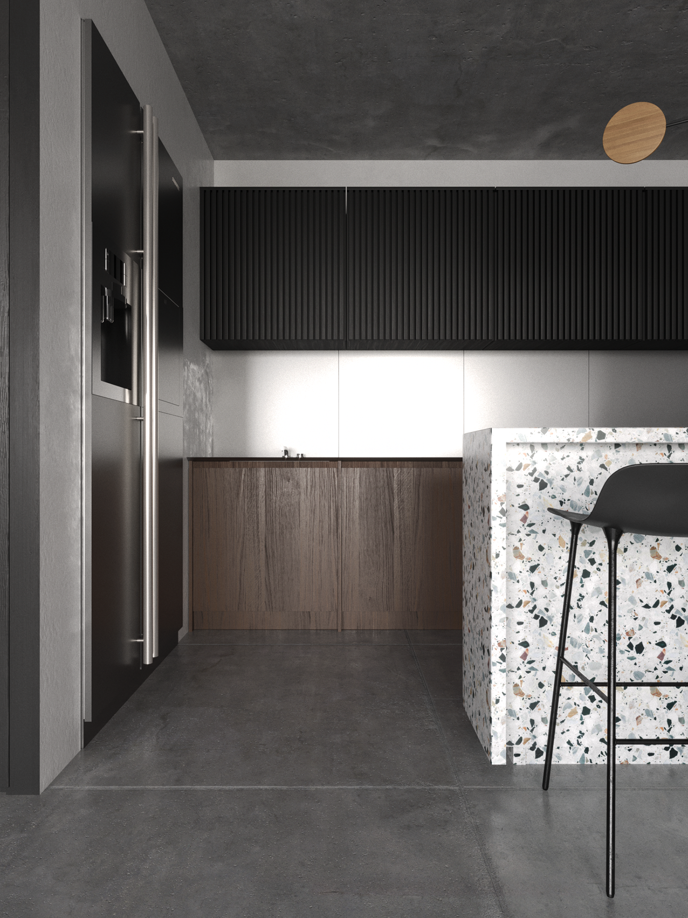 moder corona 3dsmax living room kitchen interior design  nika buzko