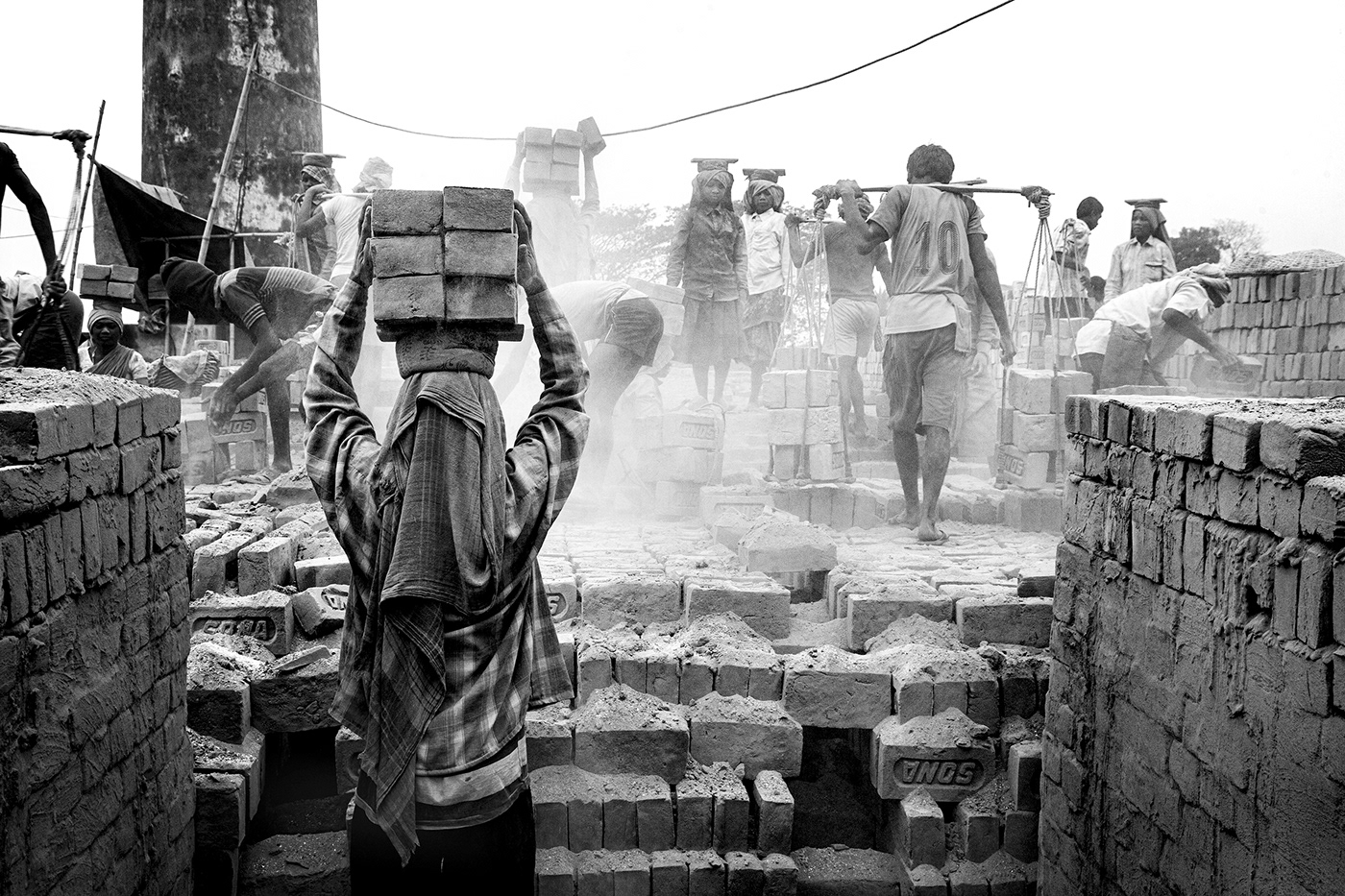 black and white brick Brickyard India Landscape people Photography  photoshop Rural india struggle