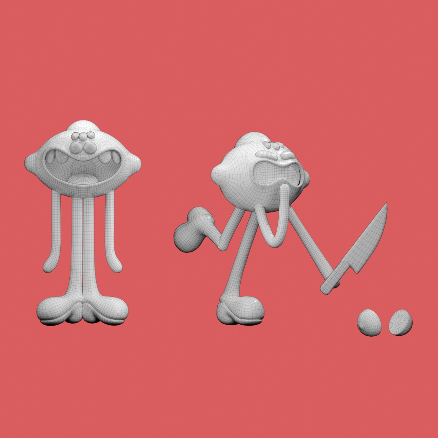 cartoon Digital Art  3D stylized Character character modeling modeling lemon guy 3d modeling
