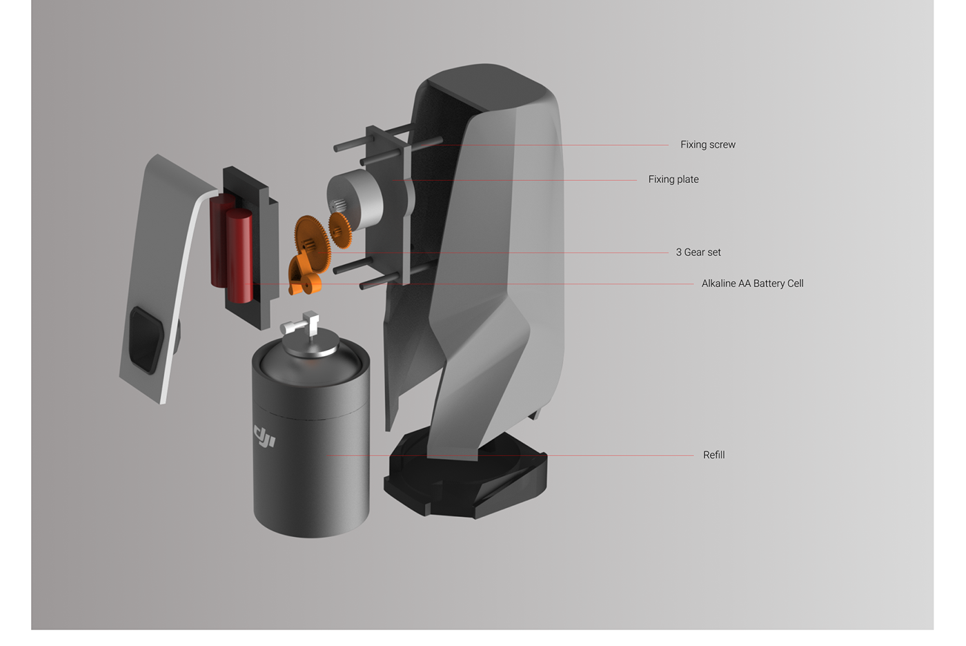 DJI design product design  sketching industrial design  portfolio Render keyshot visualization airfreshner