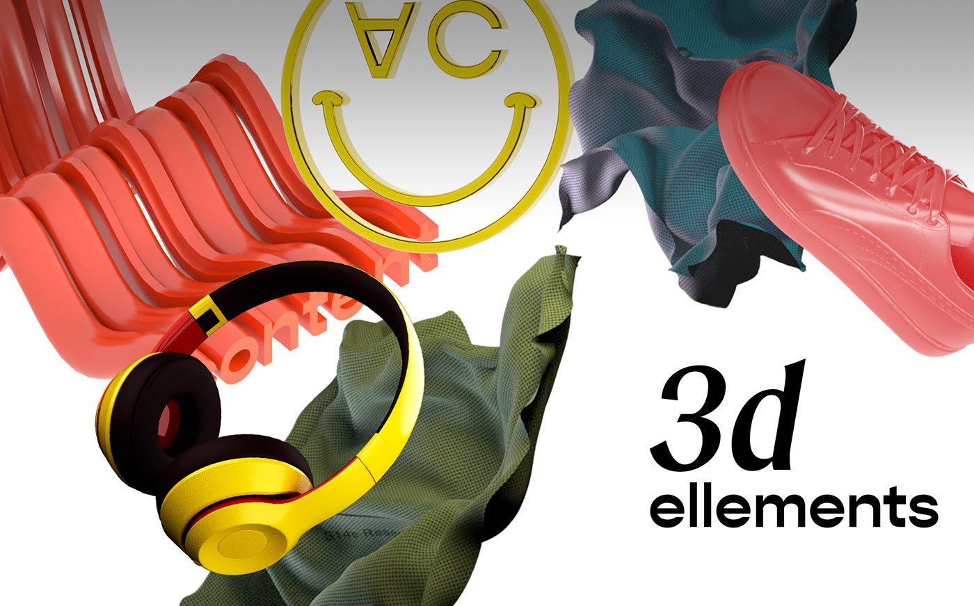 3D branding  Brutalist conteporary motion design smile Sound Design  yellow