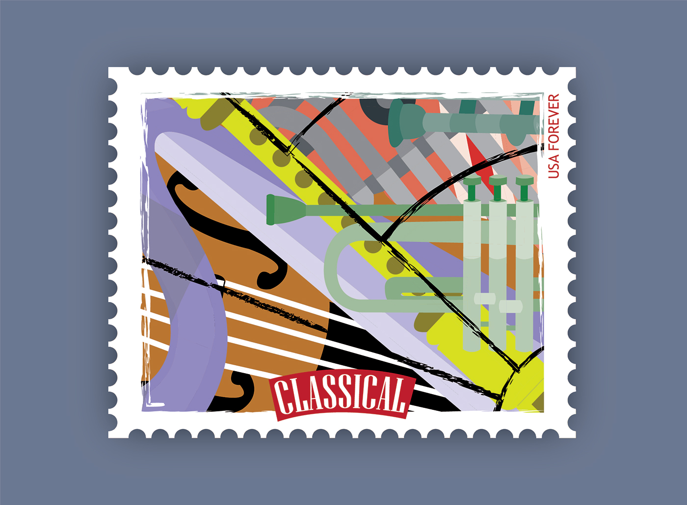 ILLUSTRATION  music Classical stamps stamp