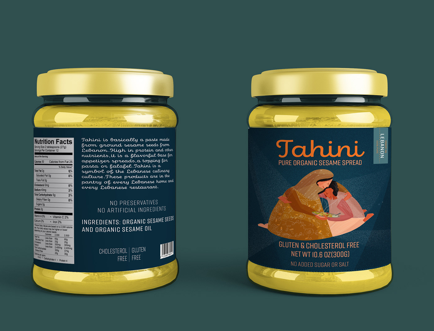 ilustration package design  lebanon tahini adobeawards