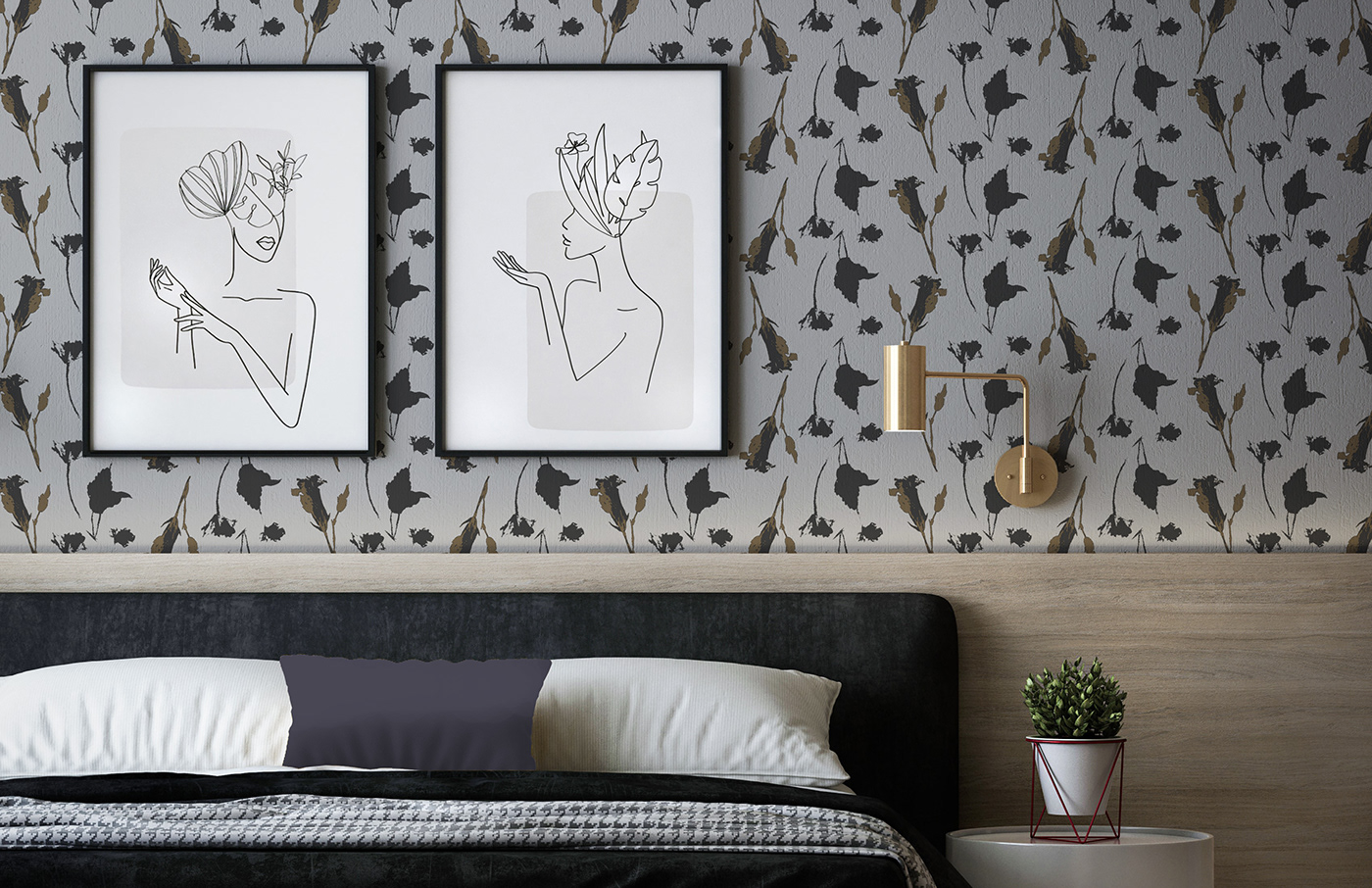 black and gold dark aesthetic Floral design floral pattern home decor home design interior design  moth pattern print and pattern surface pattern design