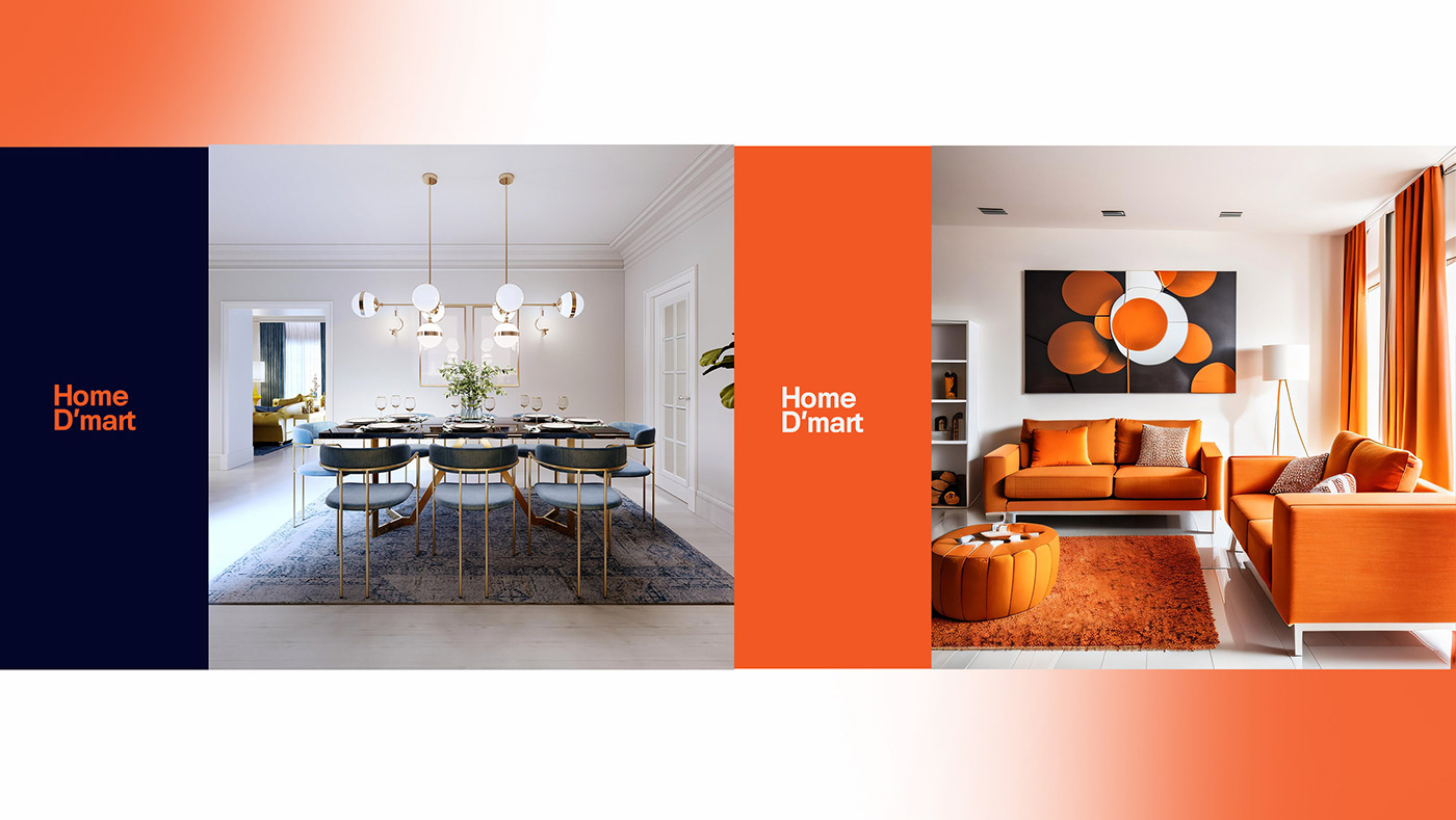 Home Dmart is an Online Interior studio logo for a premium brand.