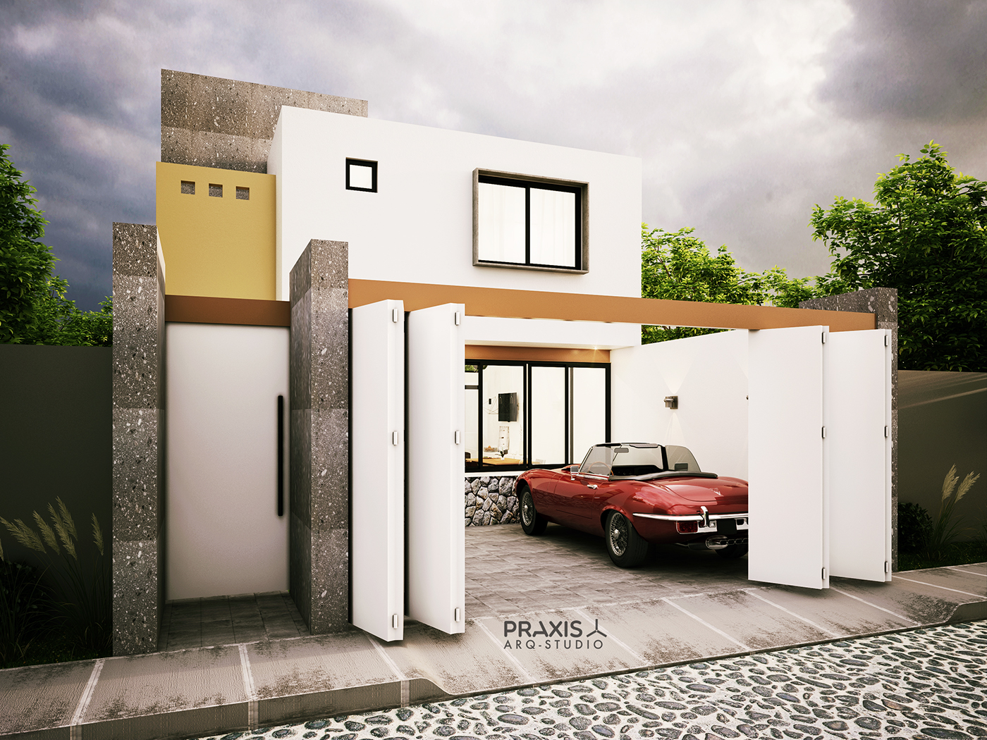 Render house arquitectura cocina 3dmax vray casa fachada Interior residência